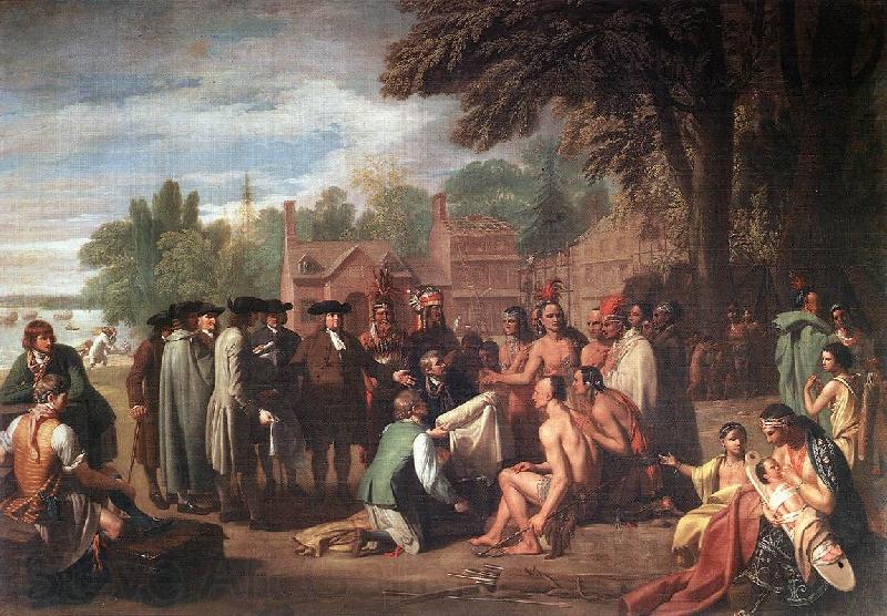 WEST, Benjamin The Treaty of Penn with the Indians. France oil painting art